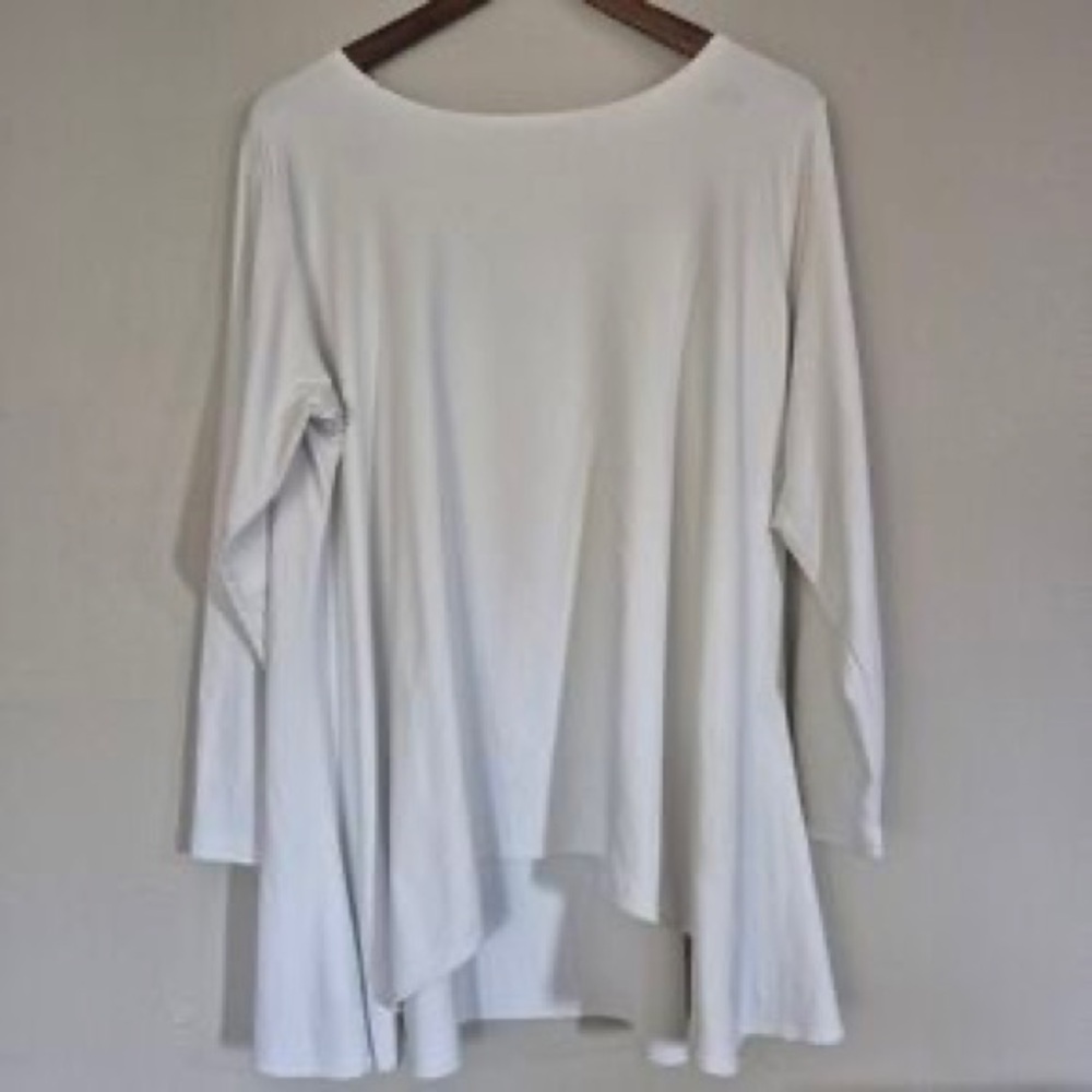 Simons White Long-Sleeve Flowing Tunic